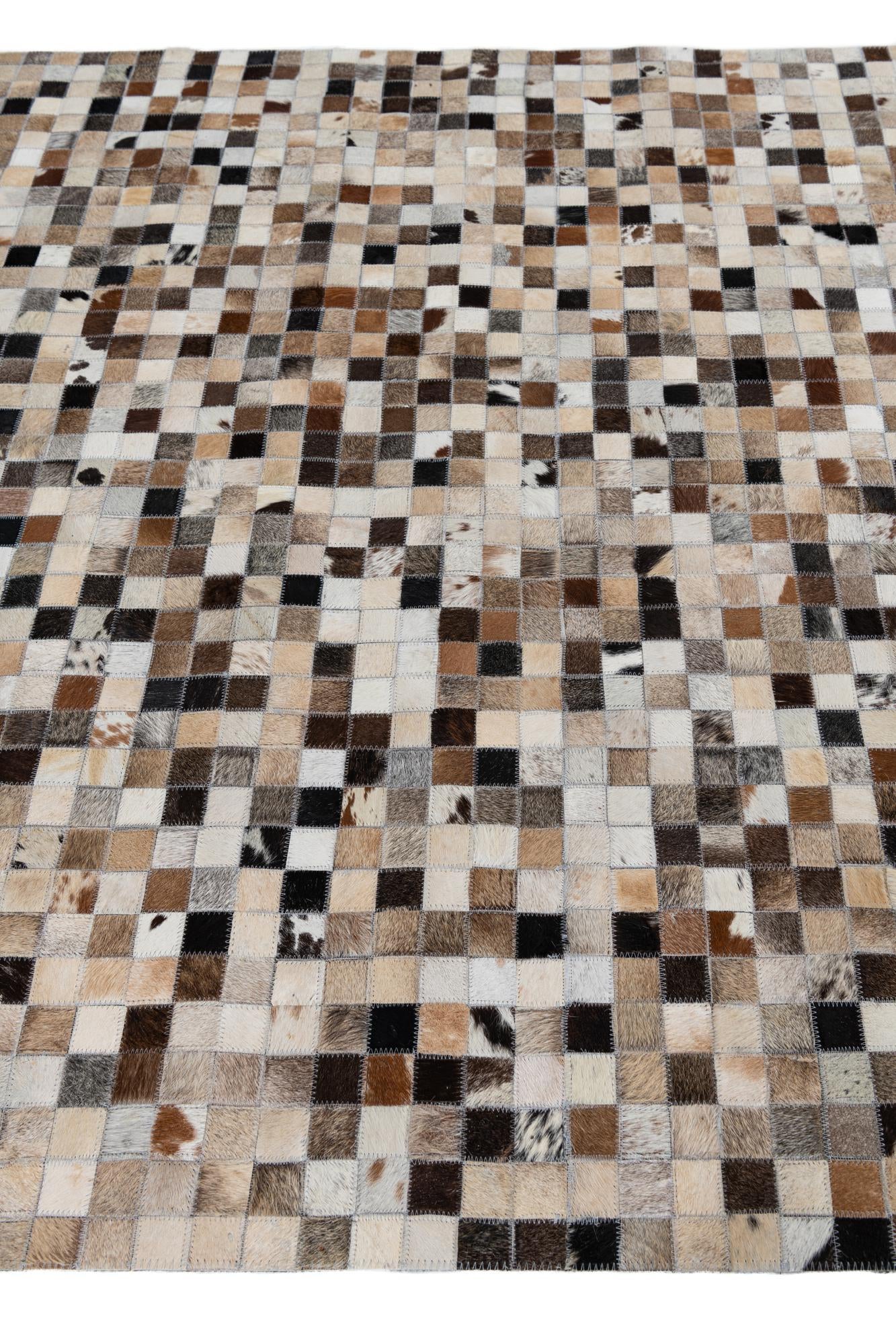 5' x 7' 9 Cowhide Leather Rug
