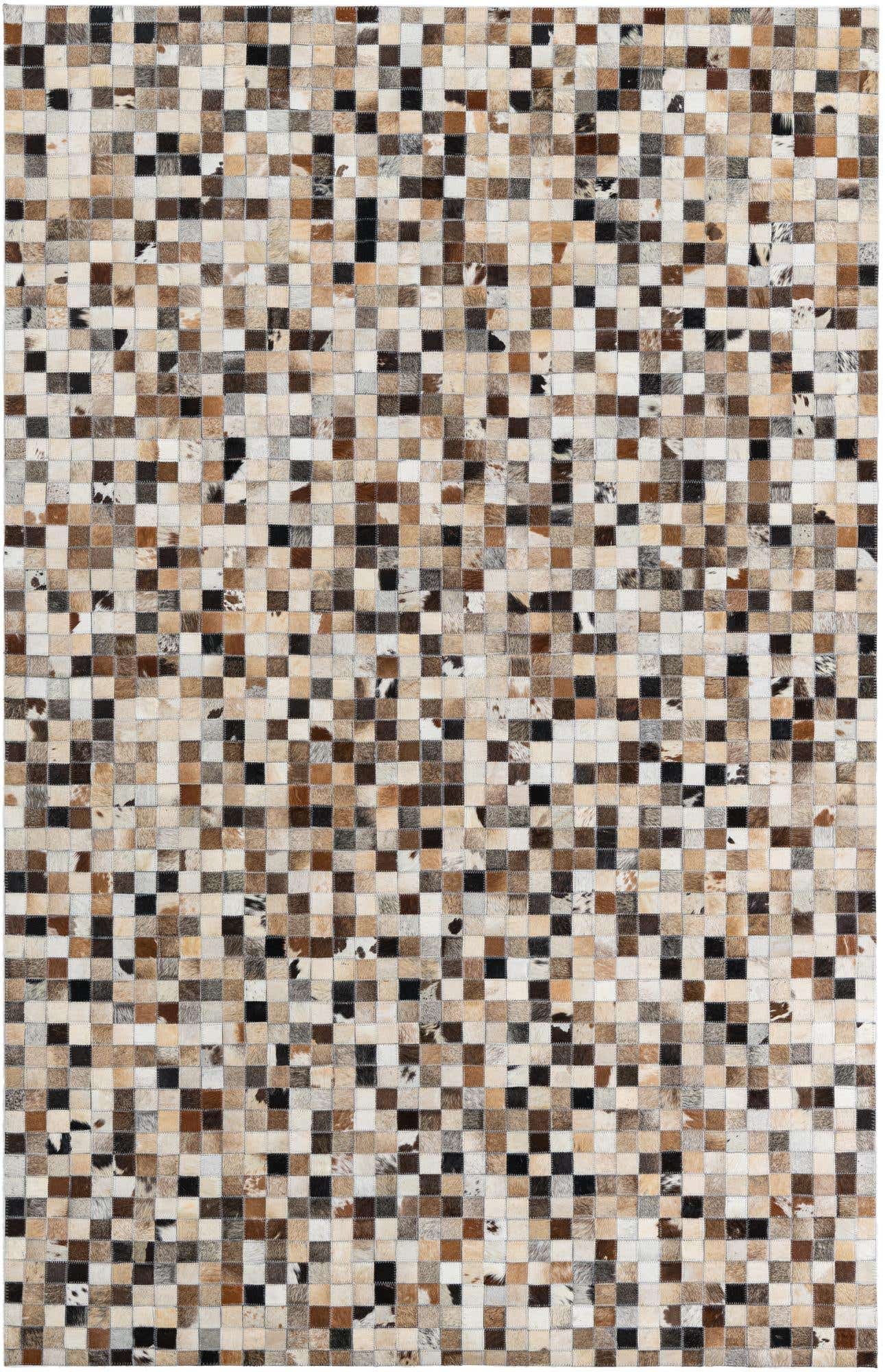 5' x 7' 9 Cowhide Leather Rug