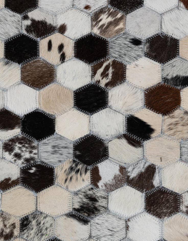 Detail image of 5' 2 x 8' Cowhide Leather Rug