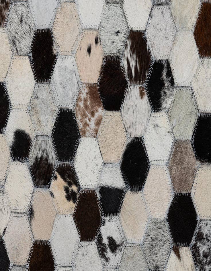 Detail image of 5' 2 x 8' Cowhide Leather Rug