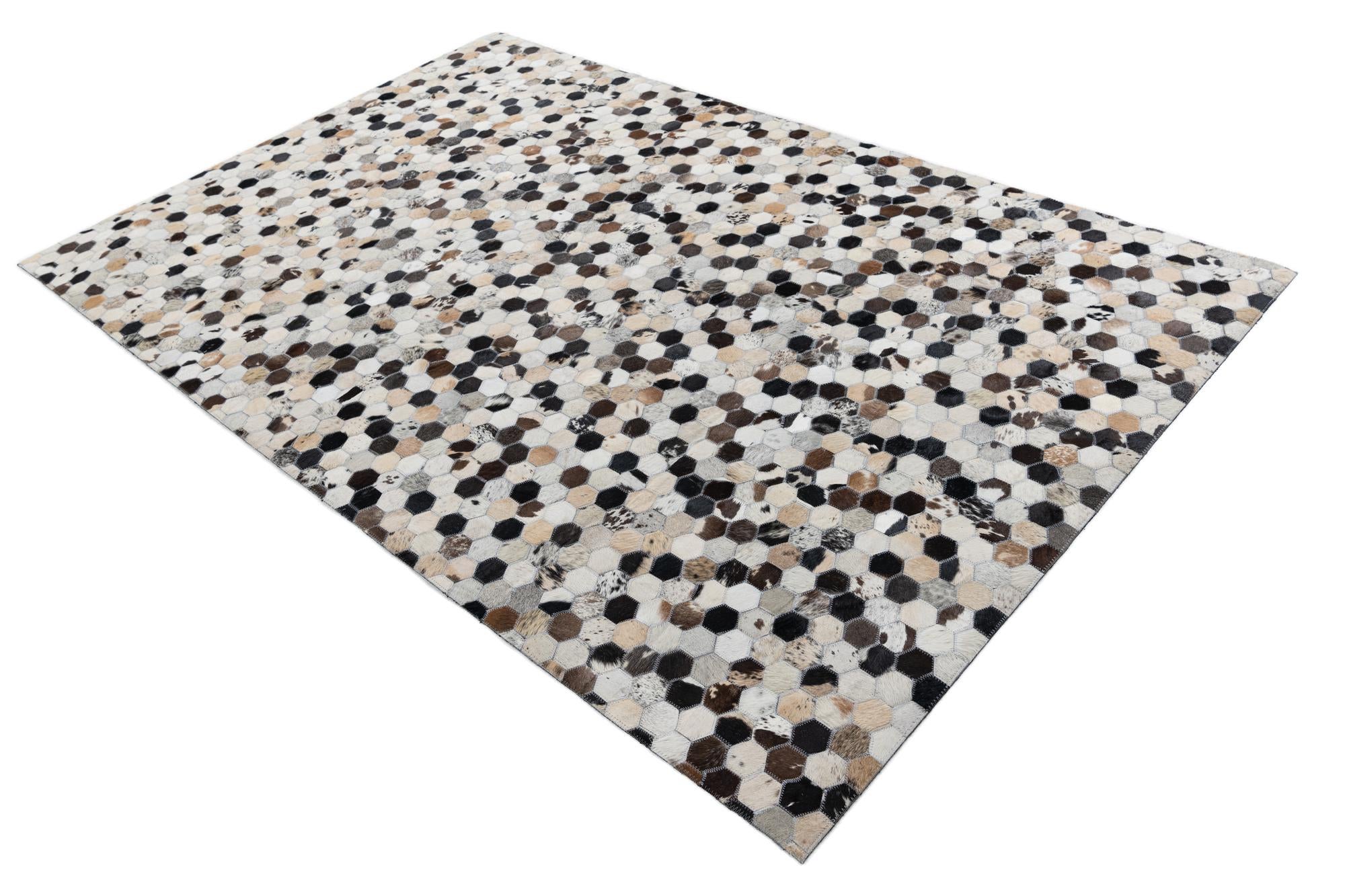 5' x 7' 10 Cowhide Leather Rug