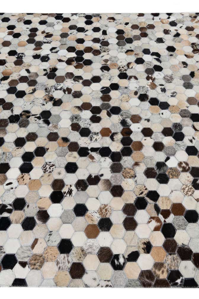 5' x 7' 10 Cowhide Leather Rug
