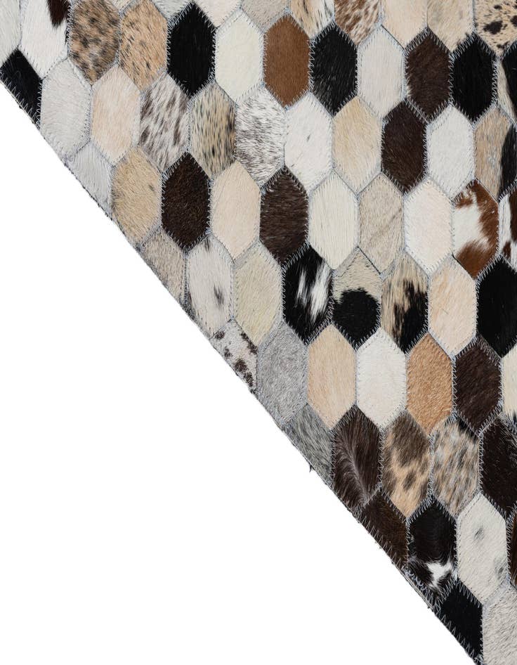 Detail image of 5' x 7' 10 Cowhide Leather Rug