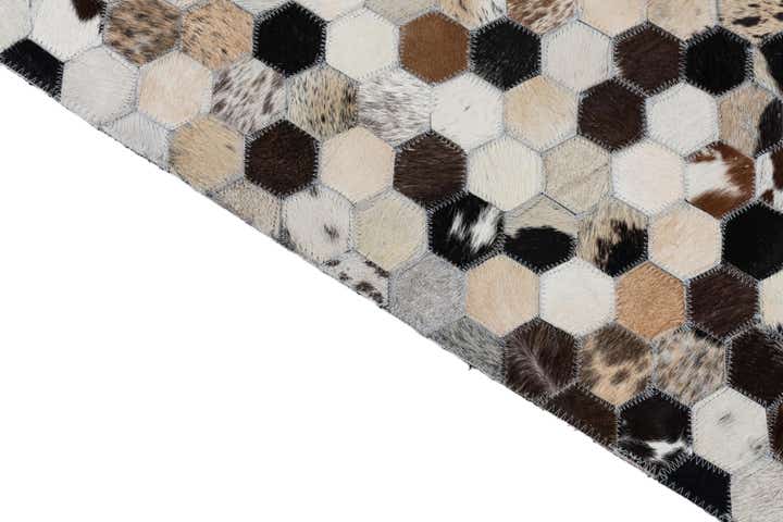 5' x 7' 10 Cowhide Leather Rug