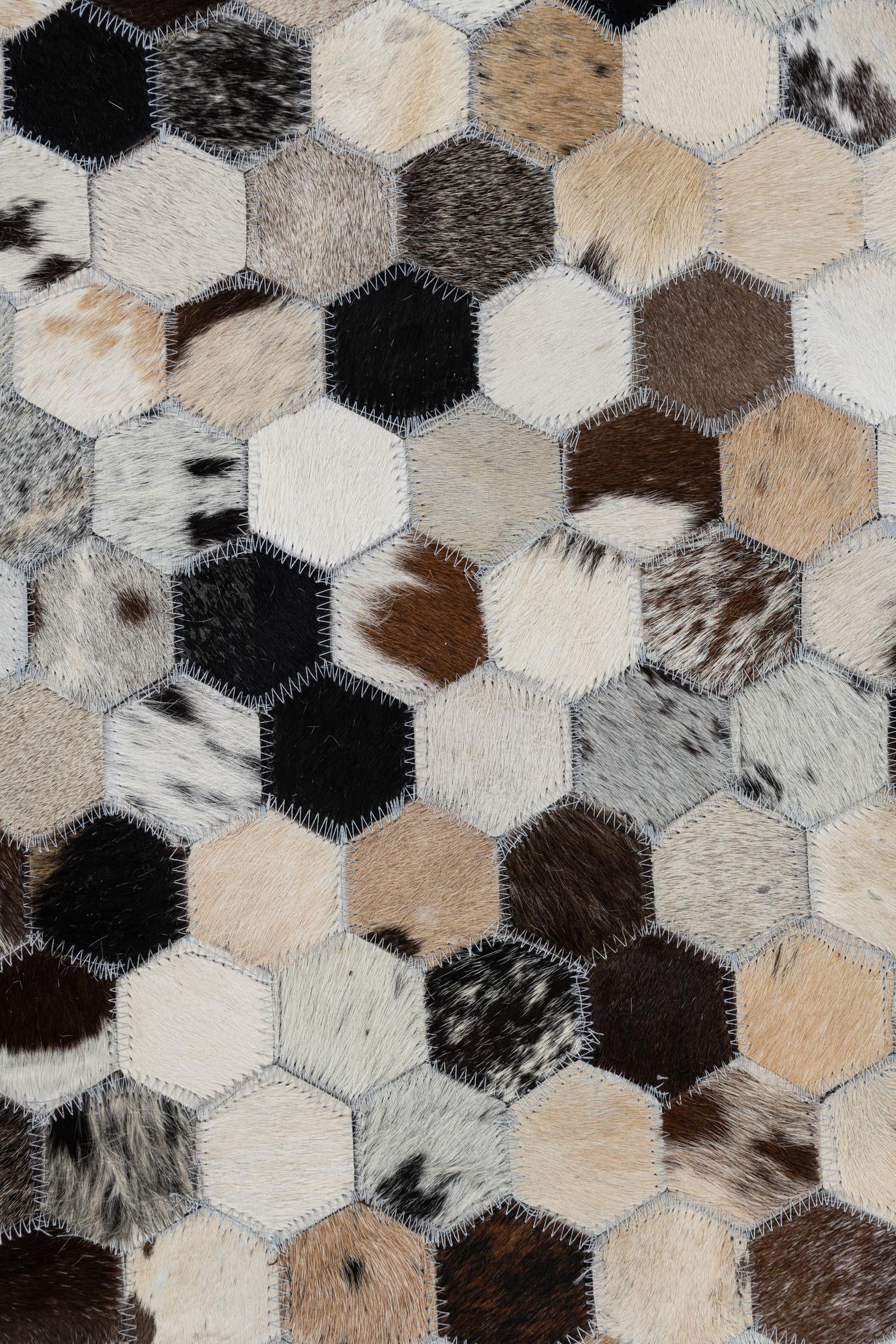 5' x 7' 10 Cowhide Leather Rug