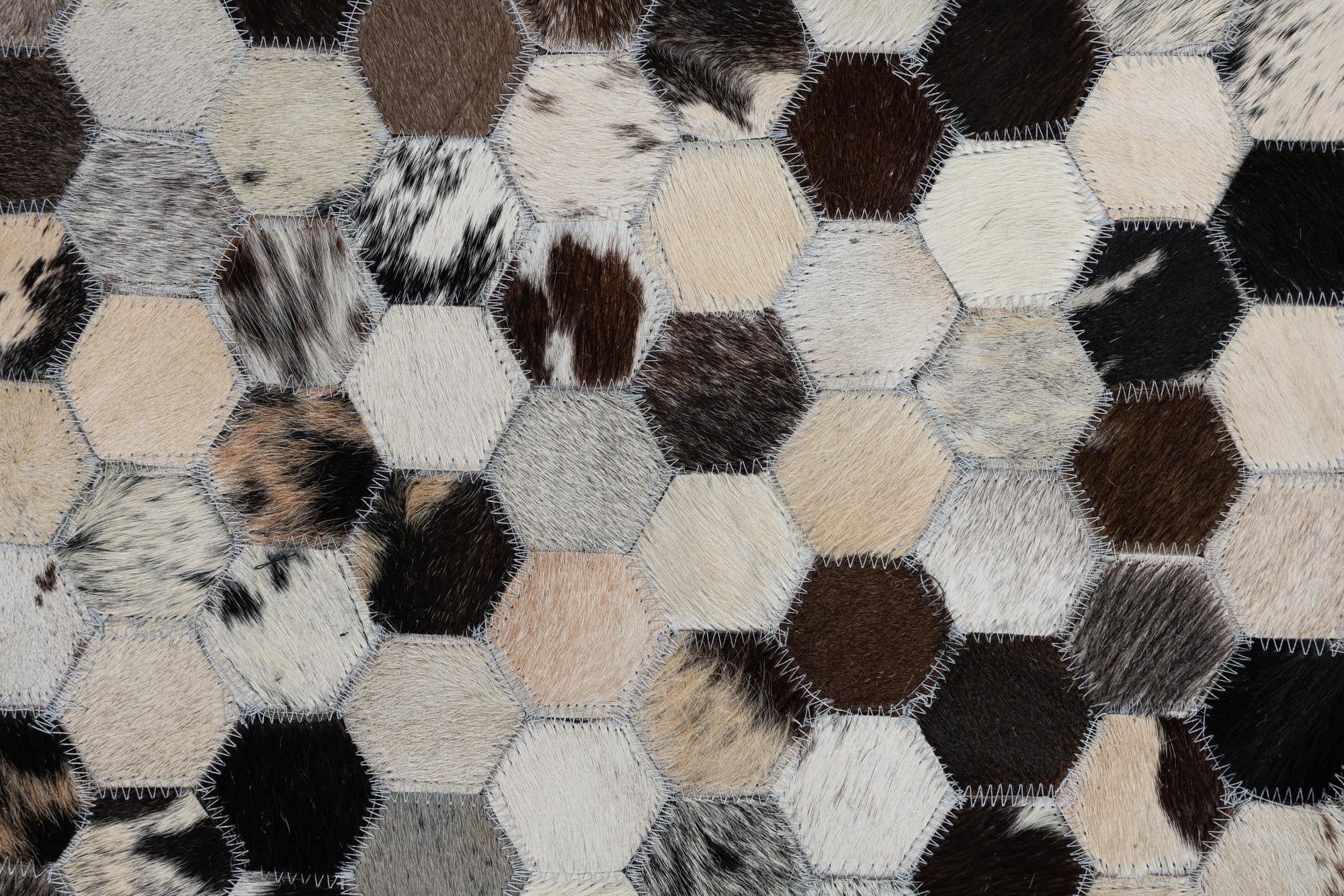 5' x 7' 10 Cowhide Leather Rug