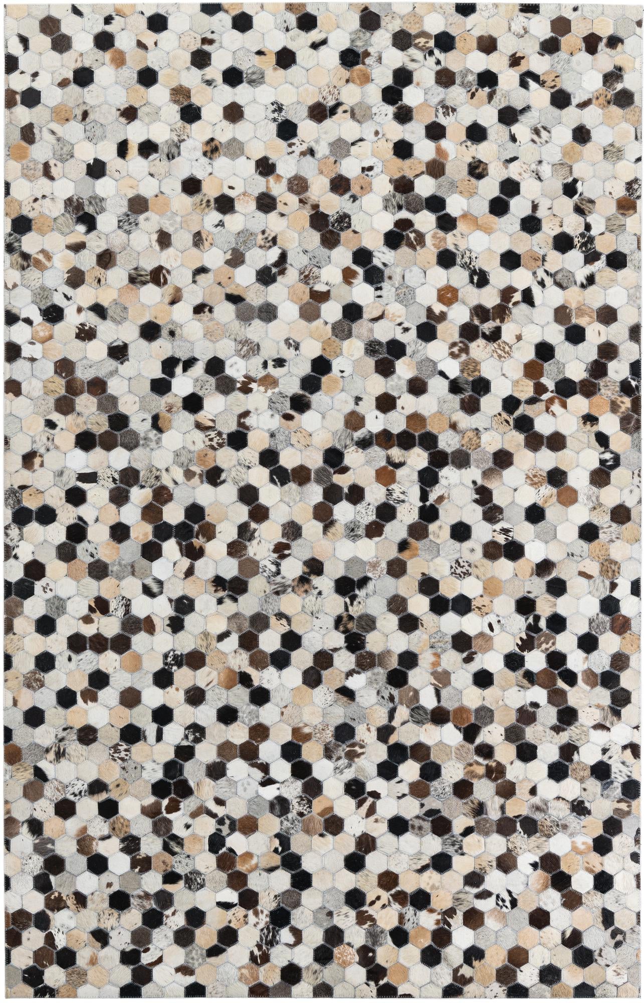 5' x 7' 10 Cowhide Leather Rug