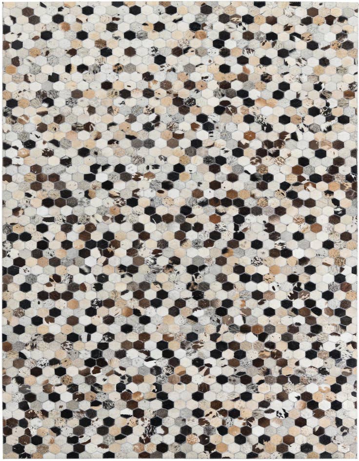 Detail image of 5' x 7' 10 Cowhide Leather Rug