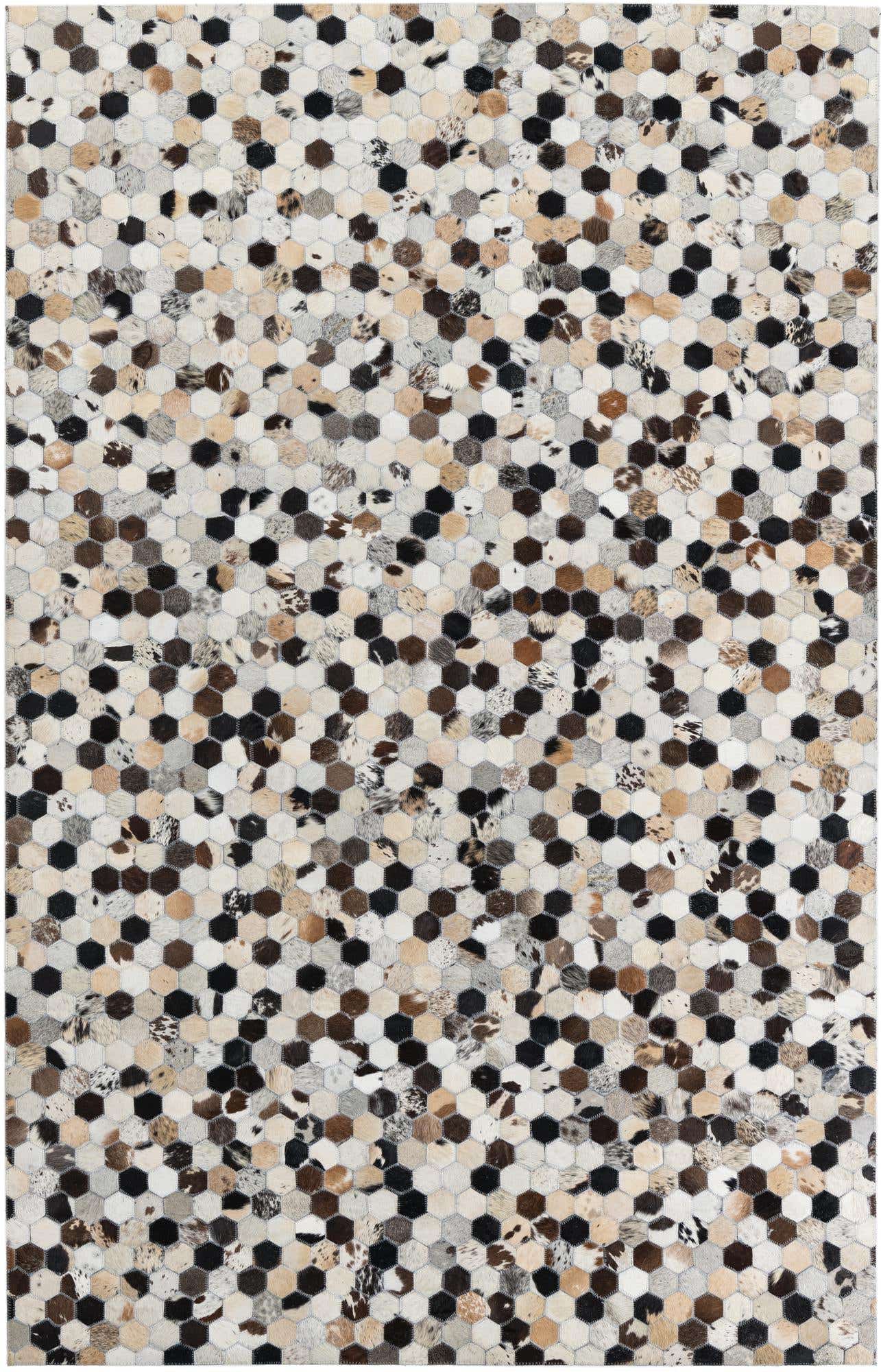 5' x 7' 10 Cowhide Leather Rug