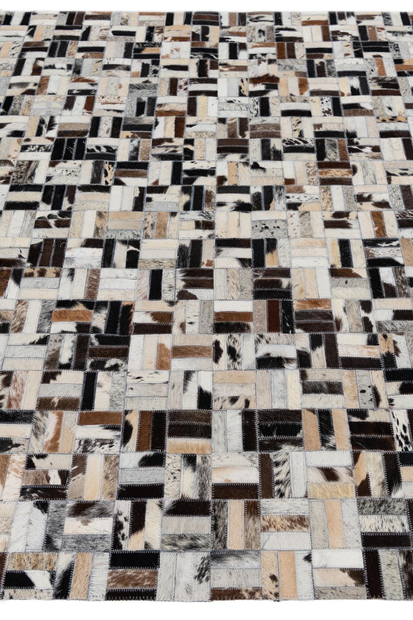 5' x 7' 10 Cowhide Leather Rug