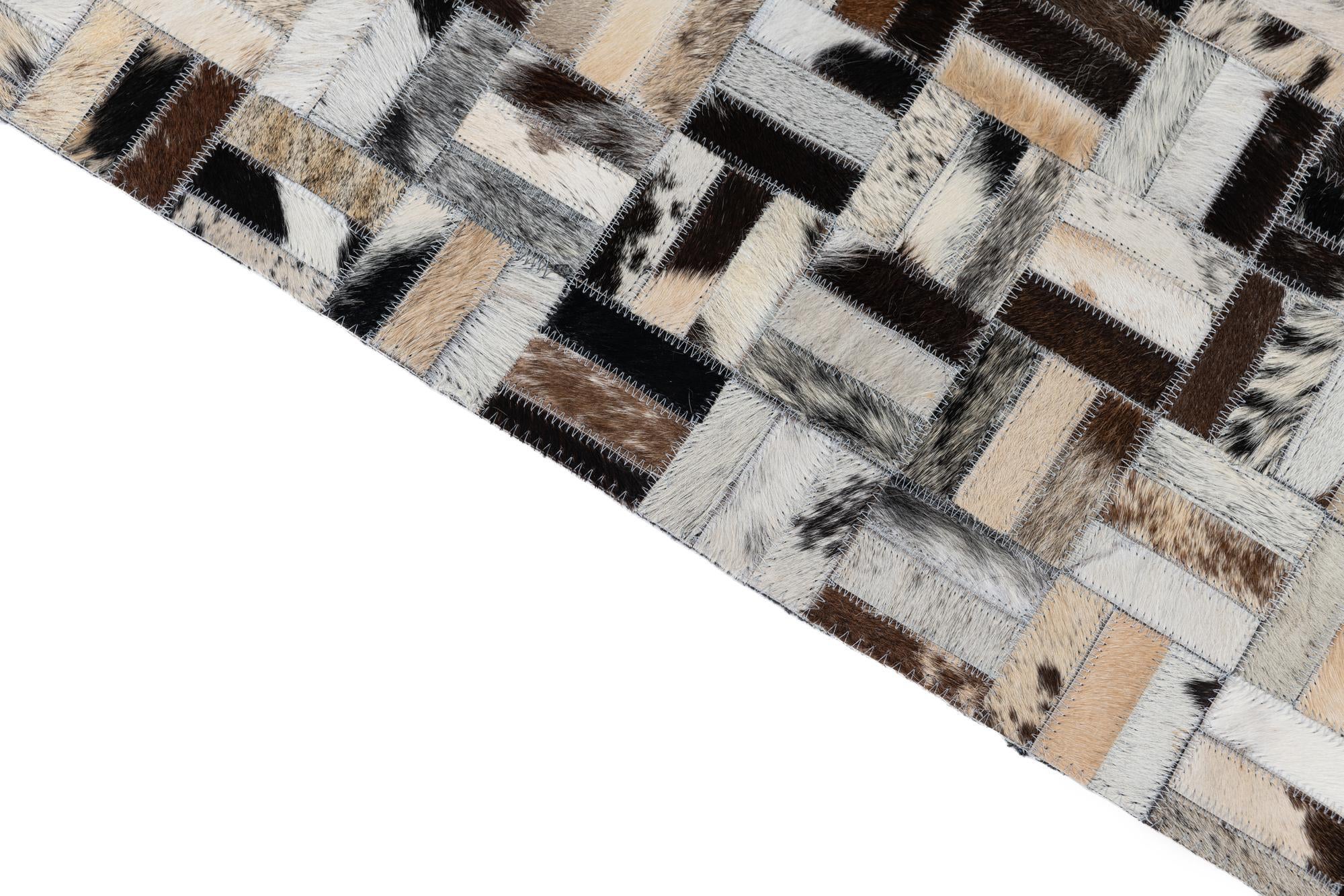5' x 7' 10 Cowhide Leather Rug