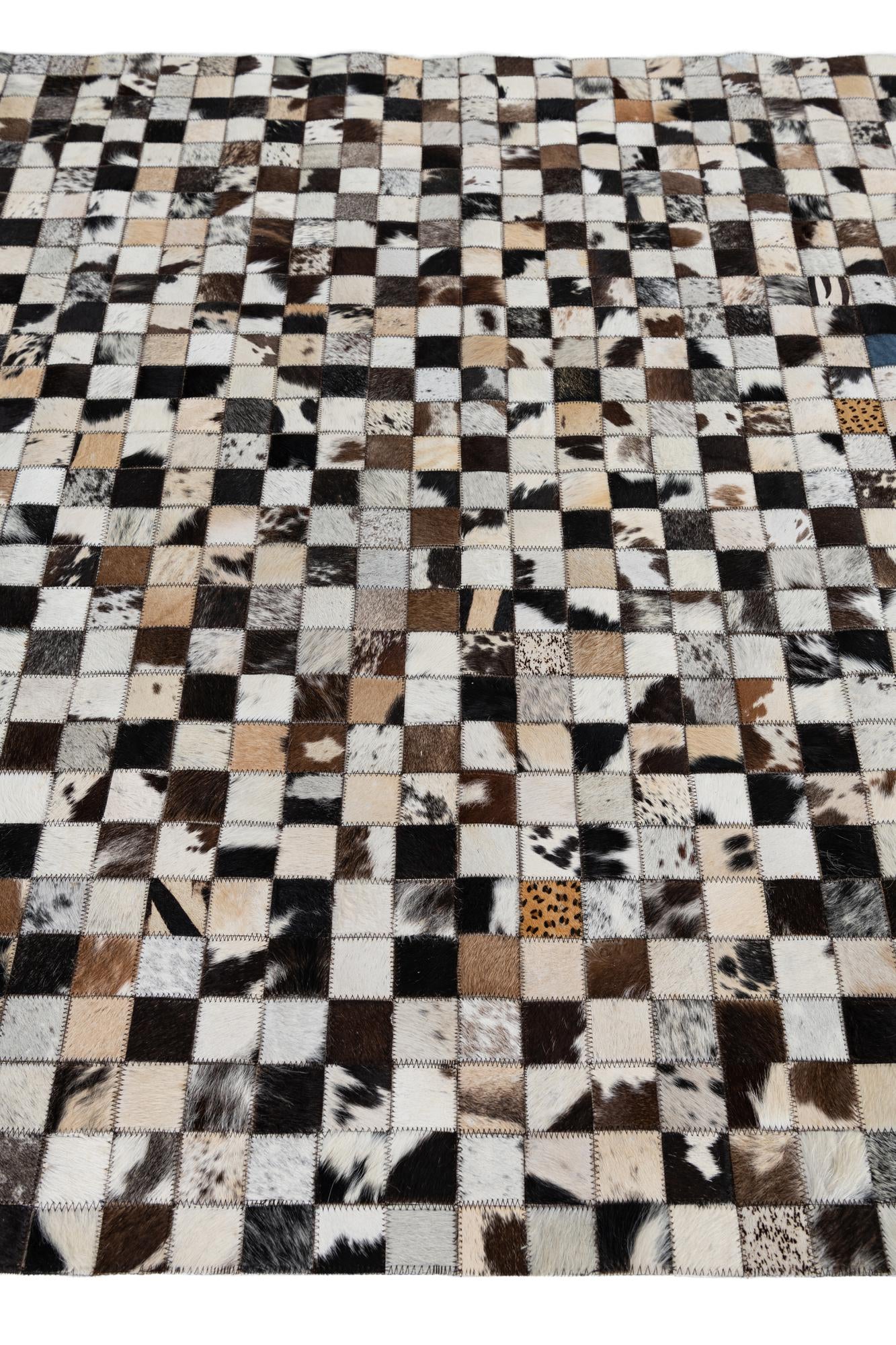 5' x 7' 10 Cowhide Leather Rug