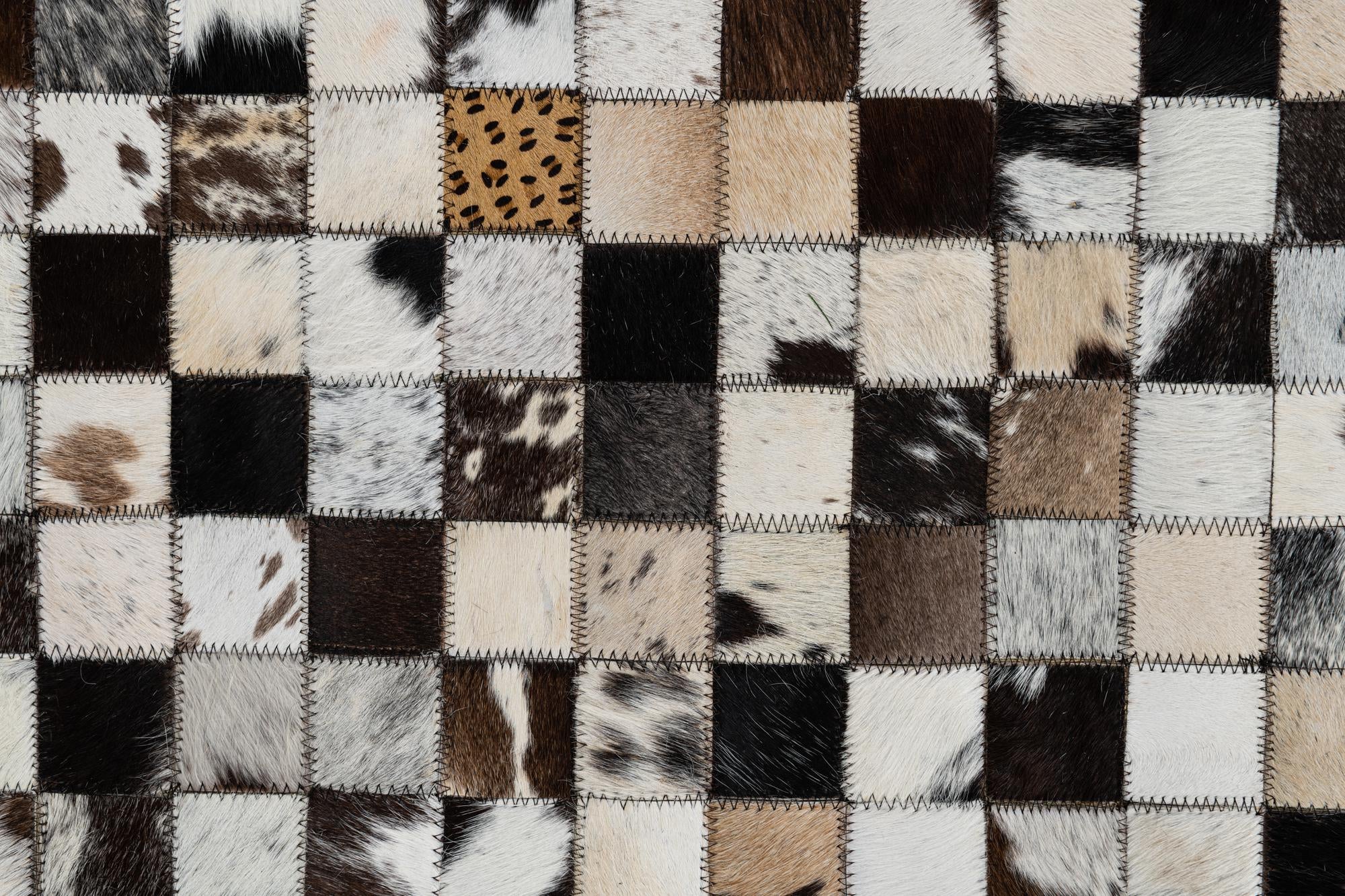 5' x 7' 10 Cowhide Leather Rug