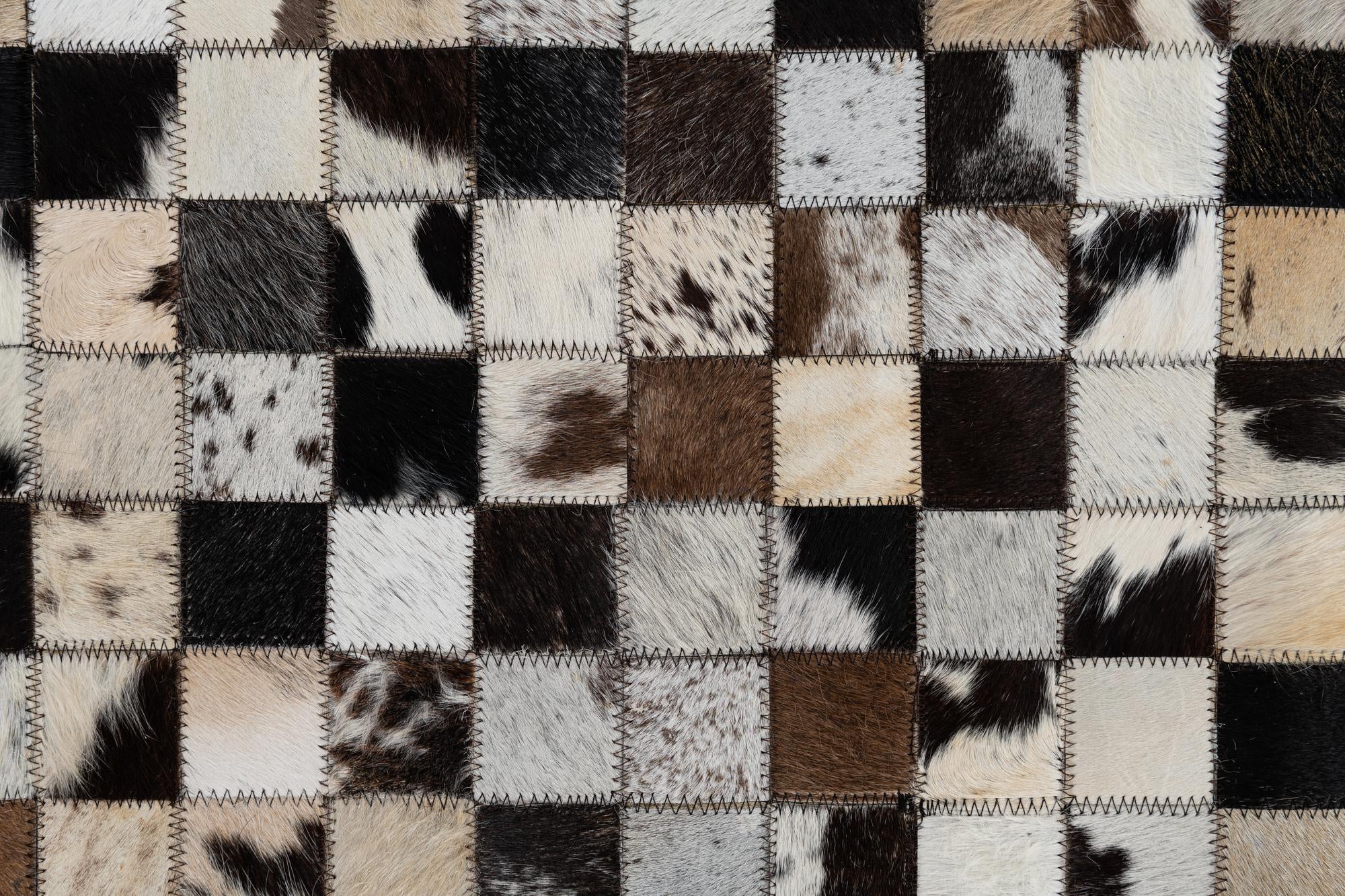 5' x 7' 10 Cowhide Leather Rug
