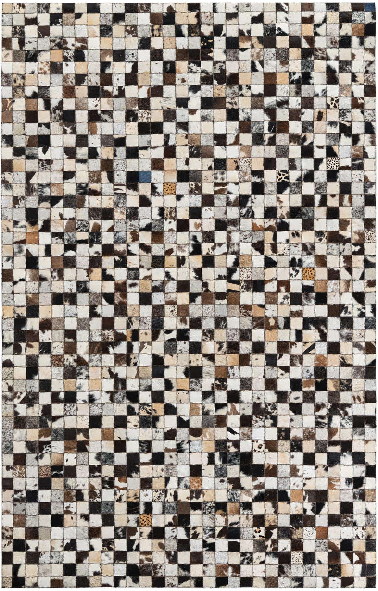 5' x 7' 10 Cowhide Leather Rug