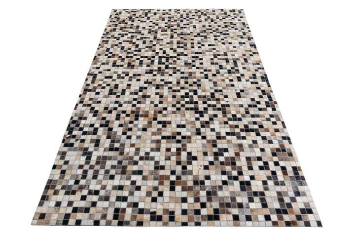 4' 10 x 7' 10 Cowhide Leather Rug