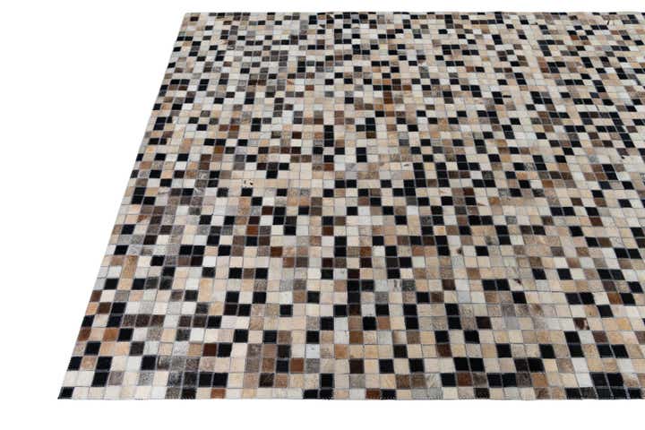 4' 10 x 7' 10 Cowhide Leather Rug