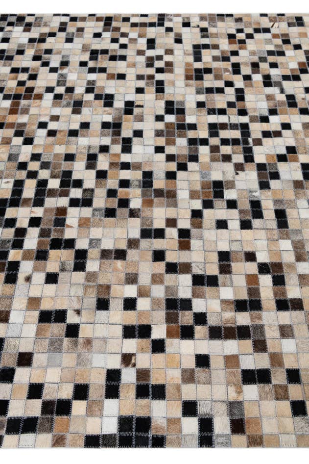Detail image of 4' 10 x 7' 10 Cowhide Leather Rug