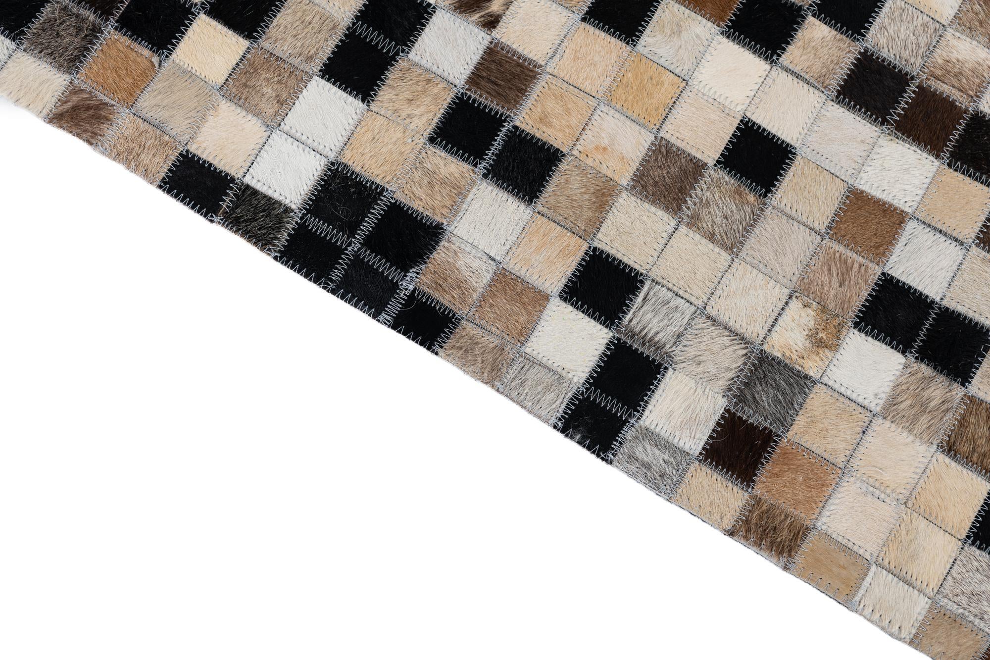 4' 10 x 7' 10 Cowhide Leather Rug