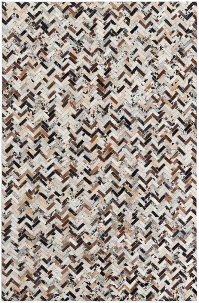 5' 1 x 7' 8 Cowhide Leather Rug