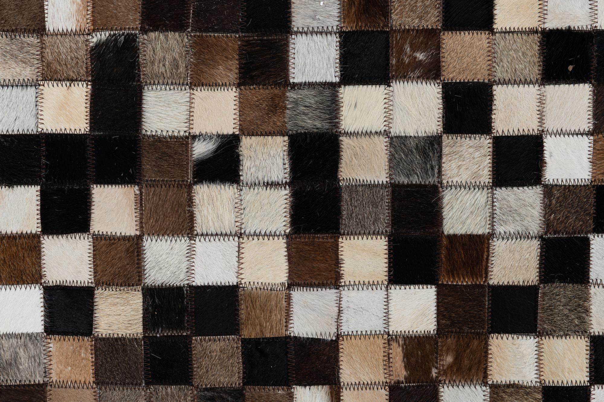 5' x 7' 8 Cowhide Leather Rug