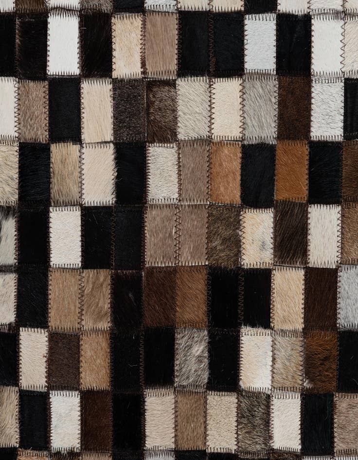 Detail image of 5' x 7' 8 Cowhide Leather Rug
