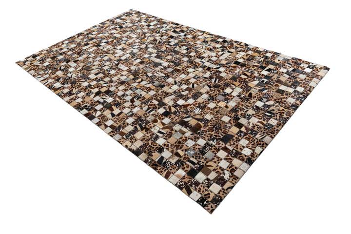 5' 1 x 8' 1 Cowhide Leather Rug