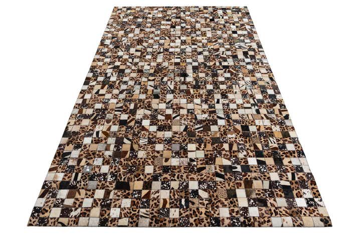 5' 1 x 8' 1 Cowhide Leather Rug