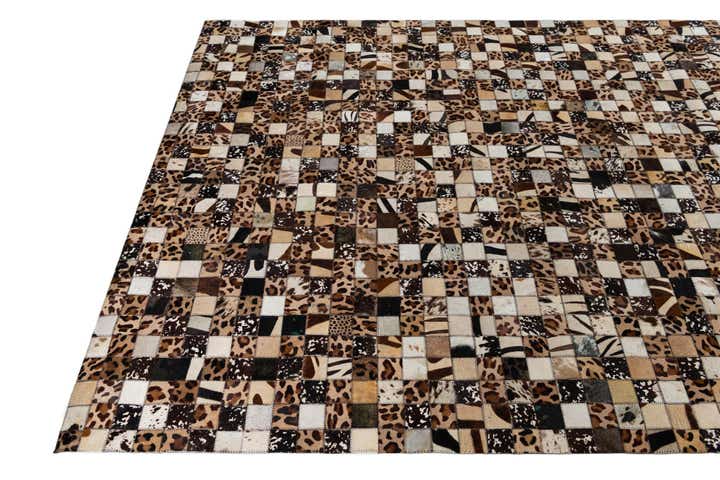 5' 1 x 8' 1 Cowhide Leather Rug