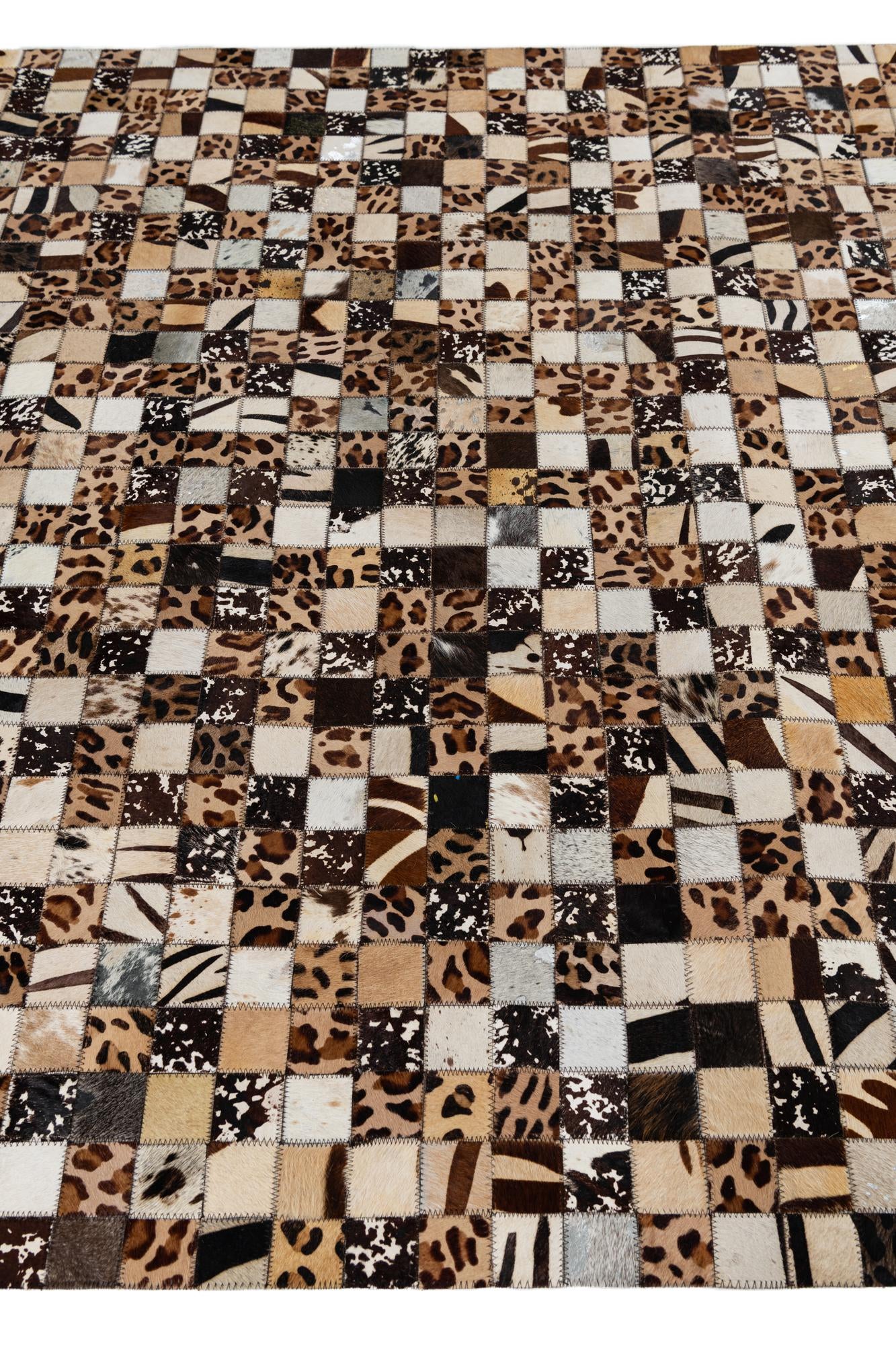 5' 1 x 8' 1 Cowhide Leather Rug