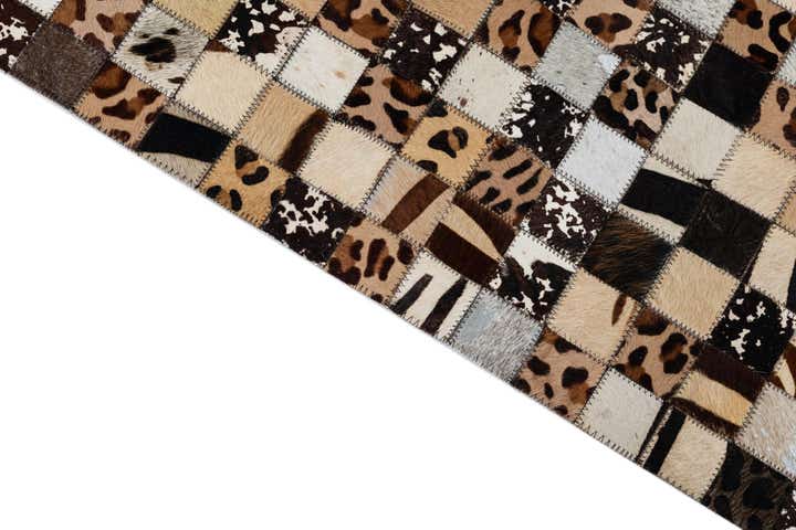 5' 1 x 8' 1 Cowhide Leather Rug