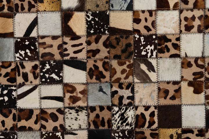 5' 1 x 8' 1 Cowhide Leather Rug