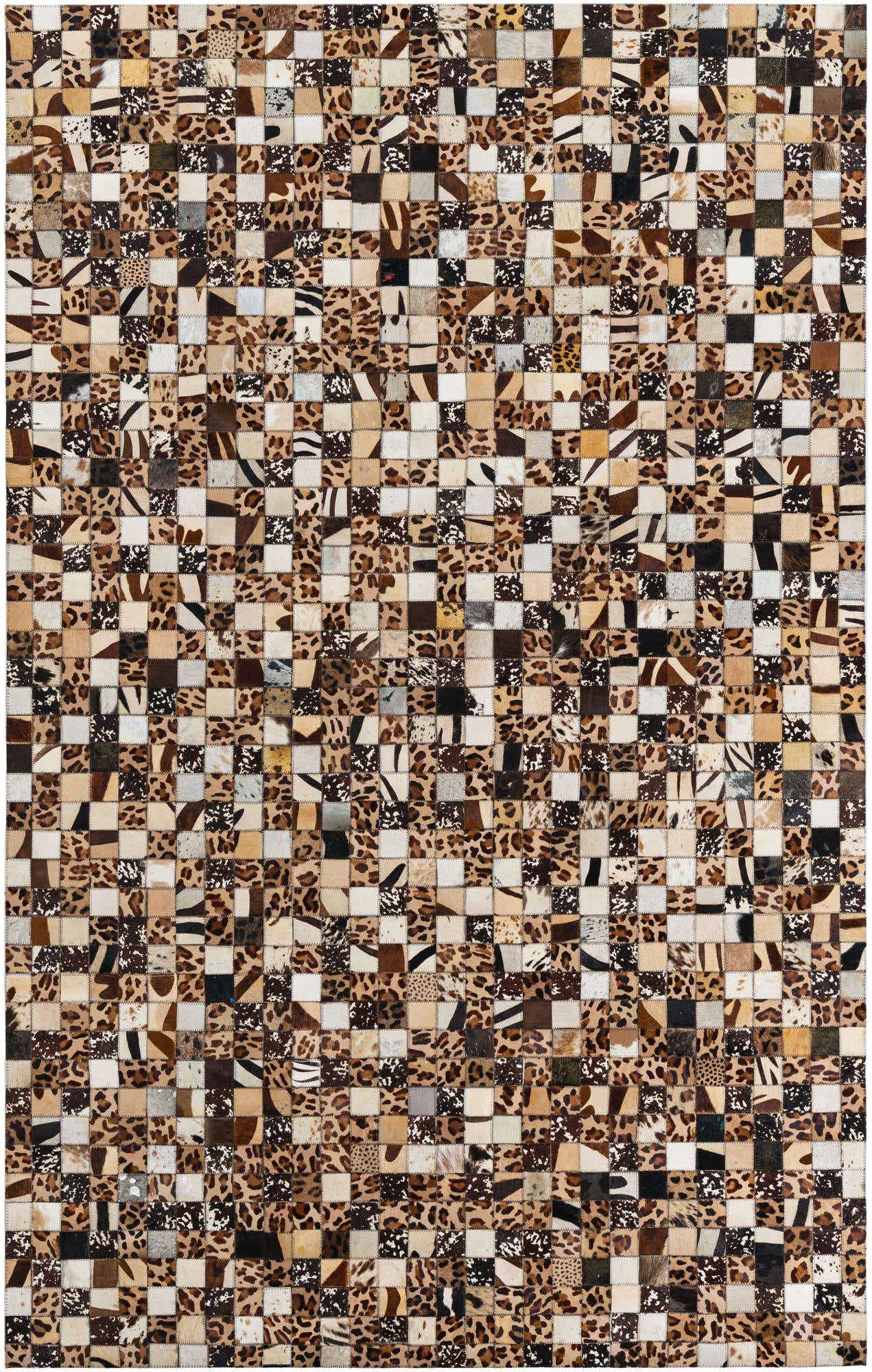 5' 1 x 8' 1 Cowhide Leather Rug