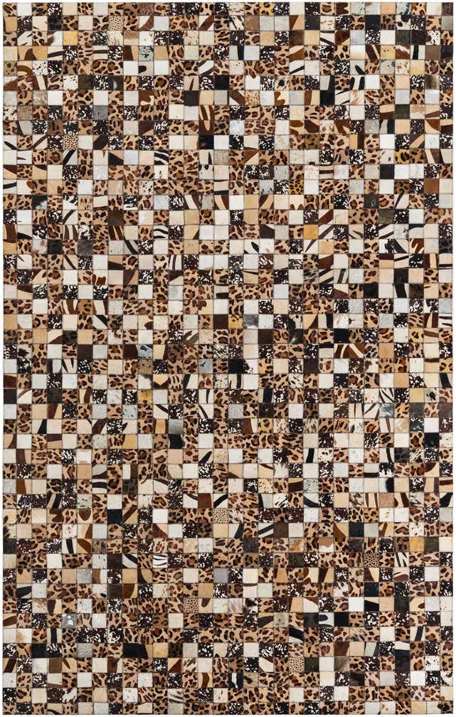 5' 1 x 8' 1 Cowhide Leather Rug