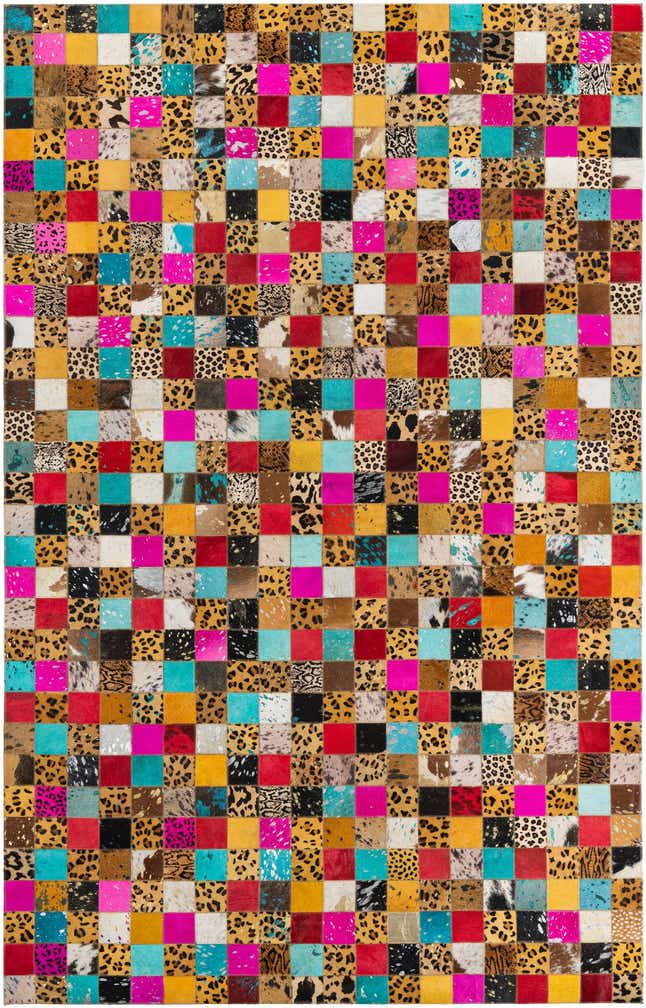 5' x 8' Cowhide Leather Rug