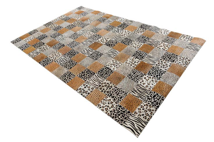 Detail image of 4' 10 x 7' 8 Cowhide Leather Rug