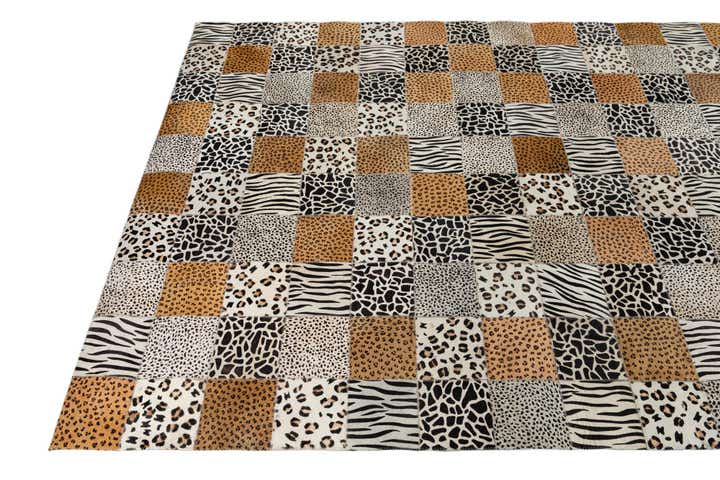 4' 10 x 7' 8 Cowhide Leather Rug