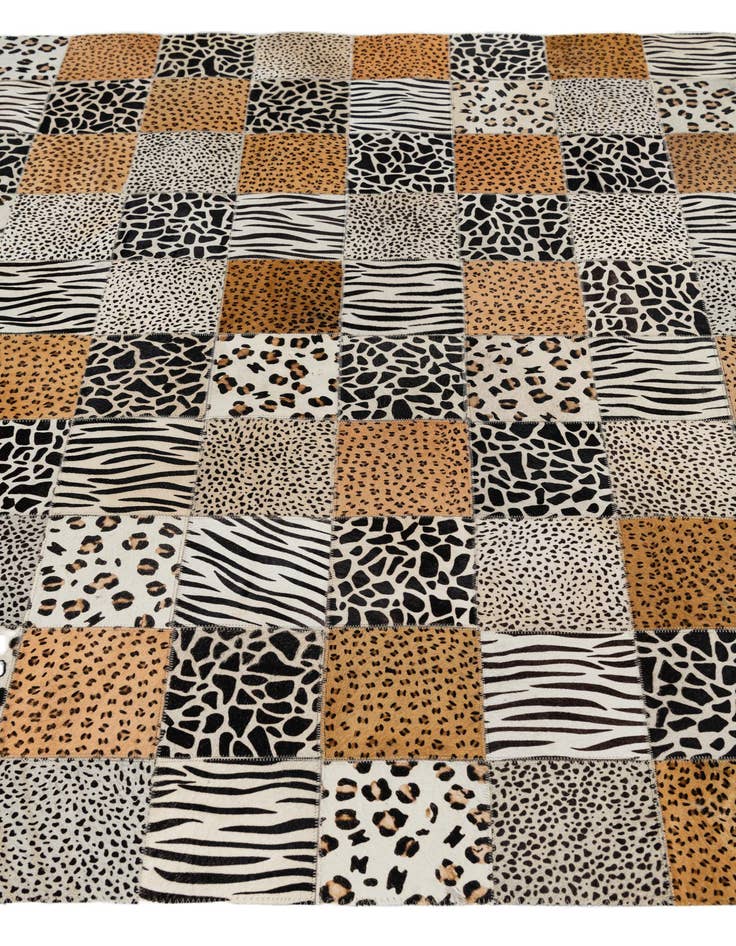 Detail image of 4' 10 x 7' 8 Cowhide Leather Rug