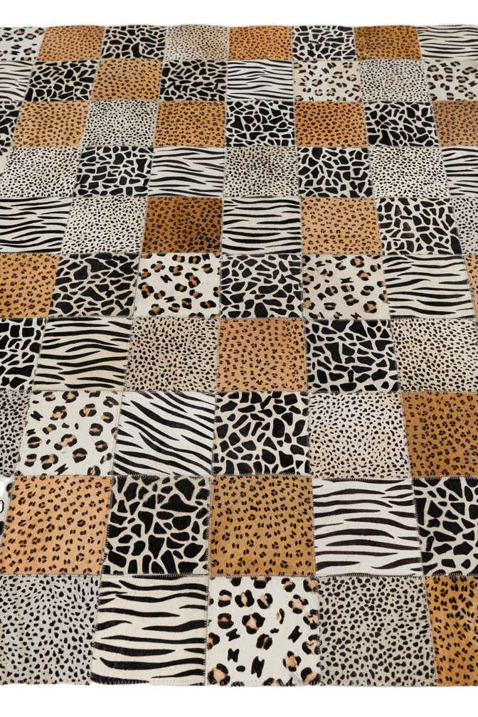 4' 10 x 7' 8 Cowhide Leather Rug