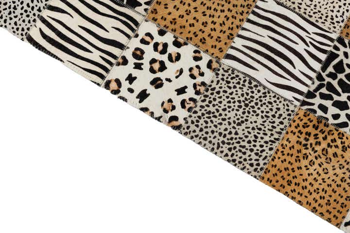 4' 10 x 7' 8 Cowhide Leather Rug