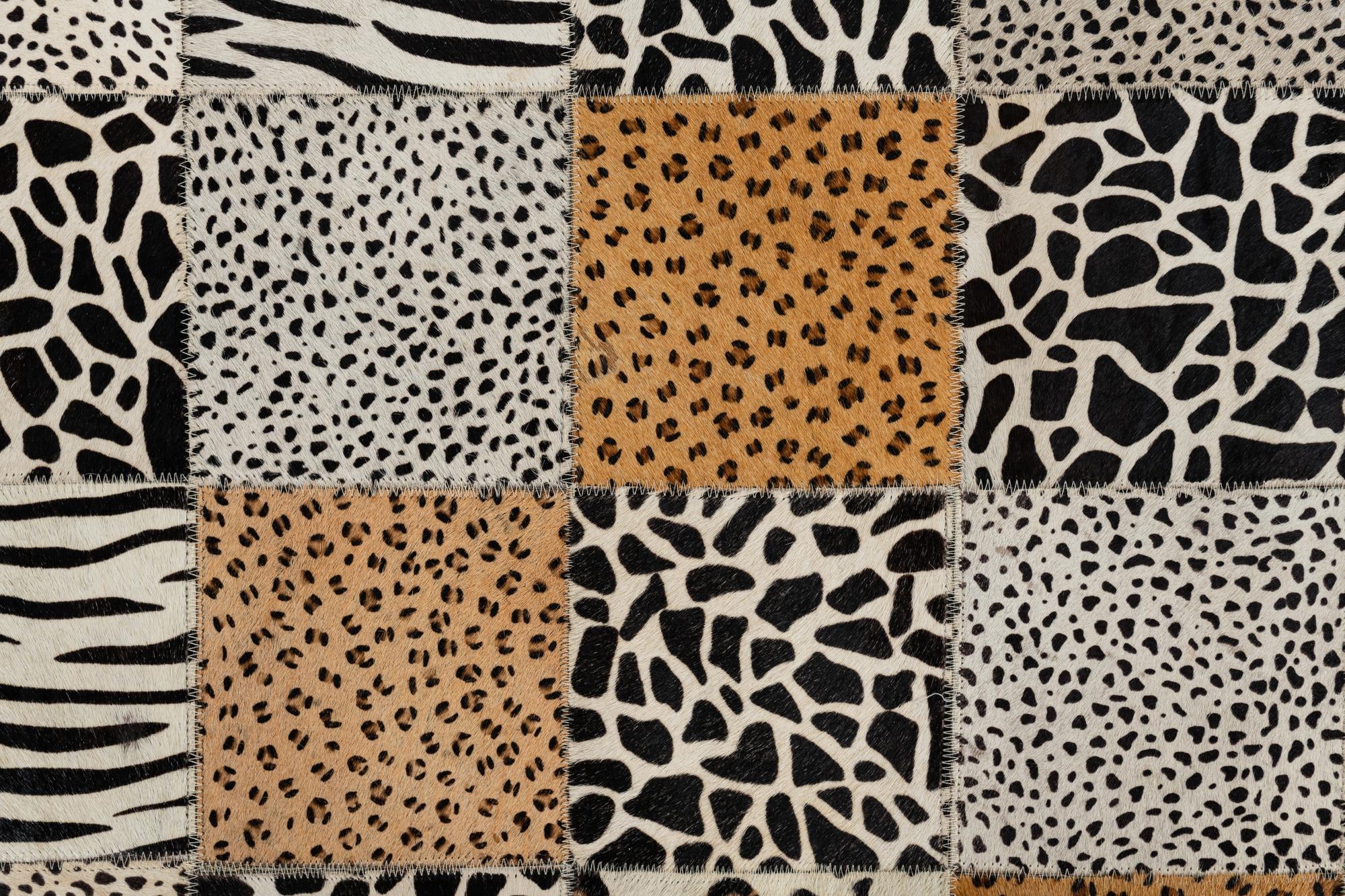 4' 10 x 7' 8 Cowhide Leather Rug