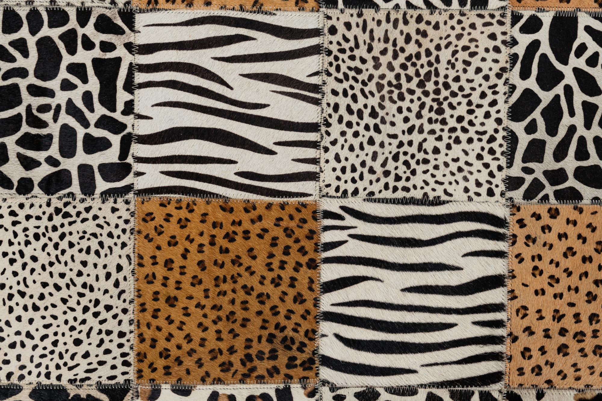 4' 10 x 7' 8 Cowhide Leather Rug