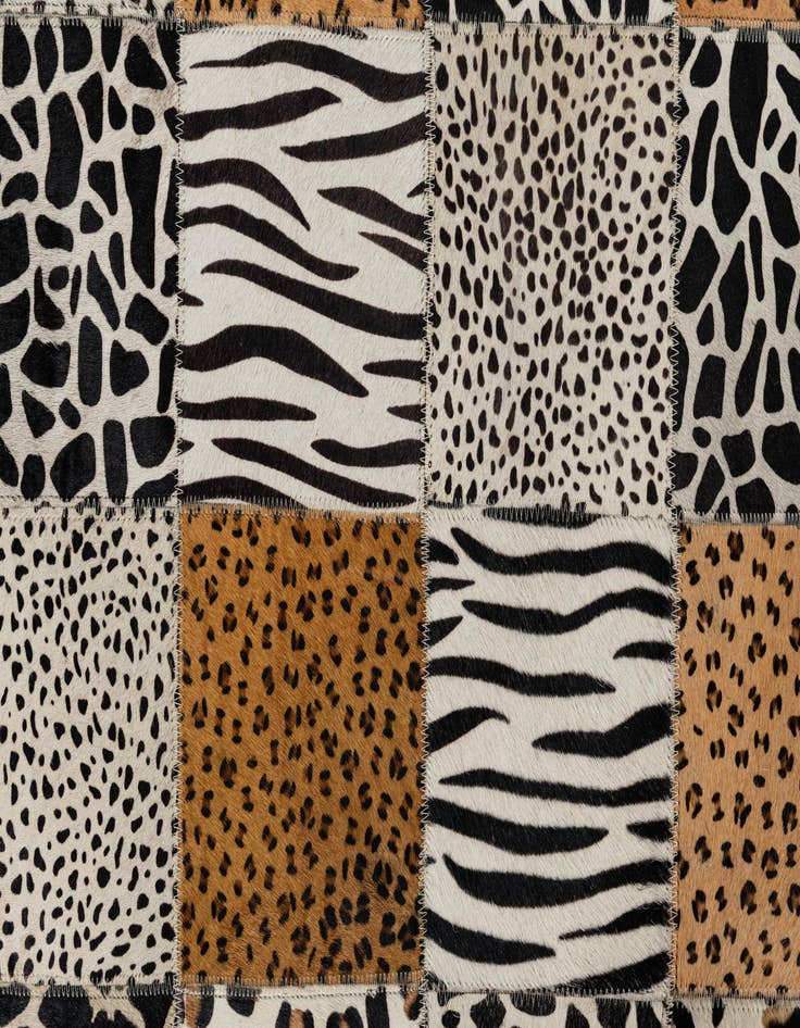 Detail image of 4' 10 x 7' 8 Cowhide Leather Rug