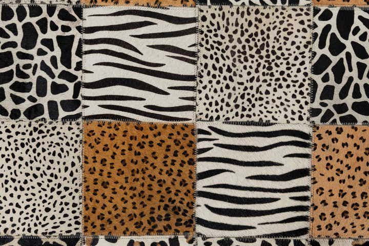4' 10 x 7' 8 Cowhide Leather Rug