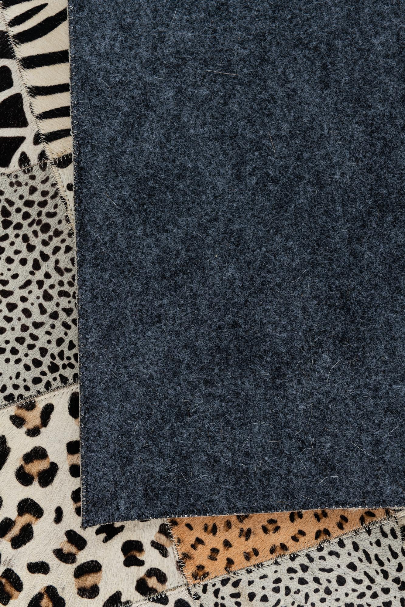 4' 10 x 7' 8 Cowhide Leather Rug