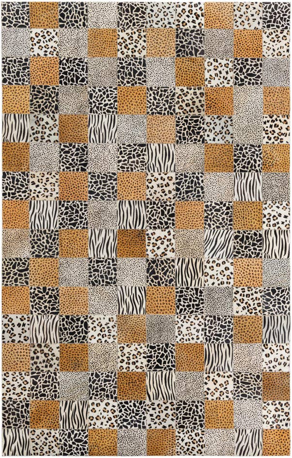 Detail image of 4' 10 x 7' 8 Cowhide Leather Rug