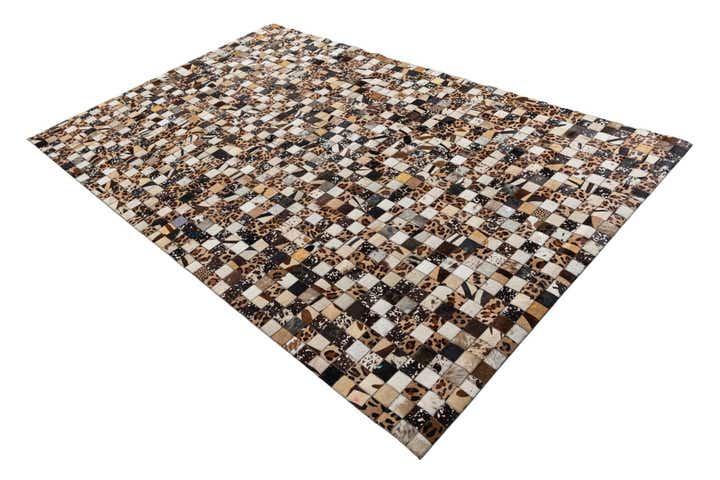 5' 1 x 8' 1 Cowhide Leather Rug