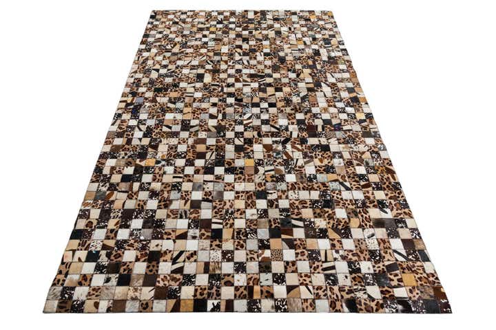 5' 1 x 8' 1 Cowhide Leather Rug