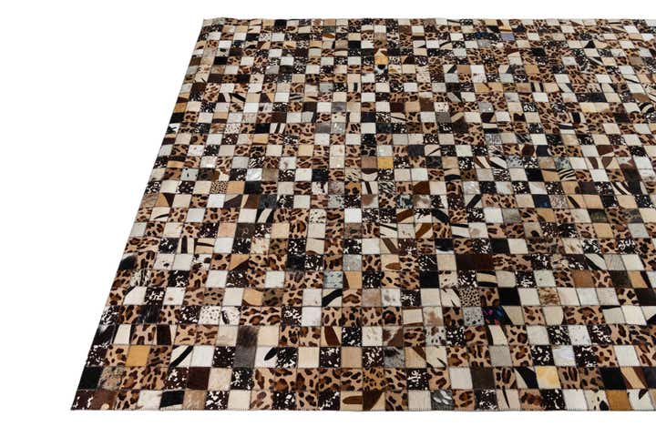 5' 1 x 8' 1 Cowhide Leather Rug