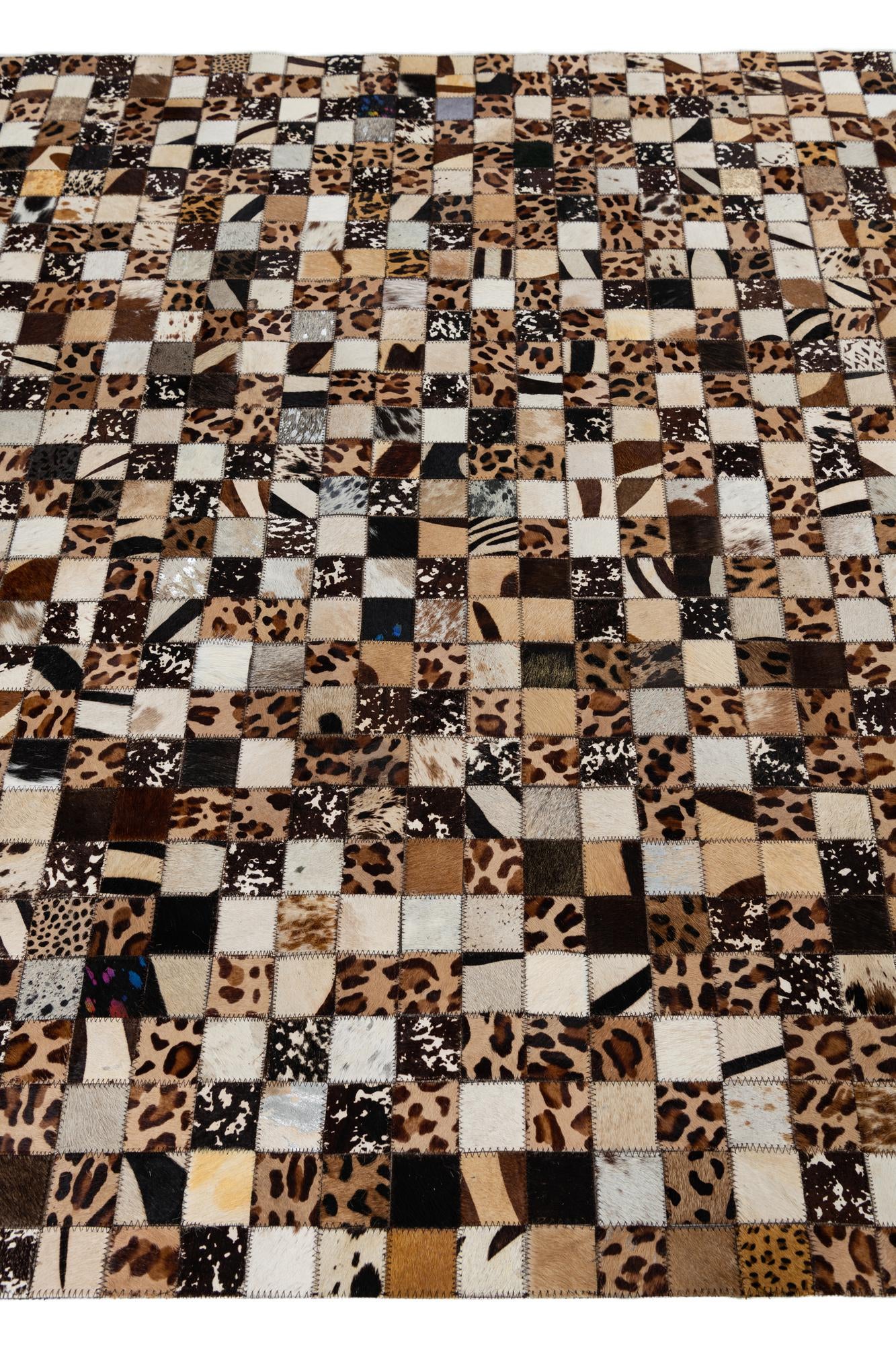5' 1 x 8' 1 Cowhide Leather Rug